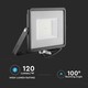 V-Tac 50W LED lyskaster - Samsung LED chip, 120LM/W, arbeidslampe, utendørs