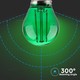 V-Tac 2W Farget LED kronepære - Grønn, Karbon filamenter, E27