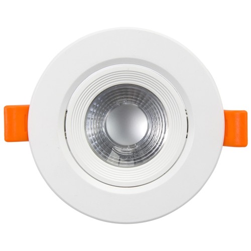 7W LED downlight - Hull: Ø7,6 cm, Mål: Ø9 cm, innebygd driver, 230V