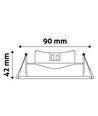 7W LED downlight - Hull: Ø7,6 cm, Mål: Ø9 cm, innebygd driver, 230V