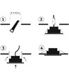 7W LED downlight - Hull: Ø7,6 cm, Mål: Ø9 cm, innebygd driver, 230V