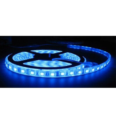 Blå sprutsikker LED strip - 5m, 30 LED per meter