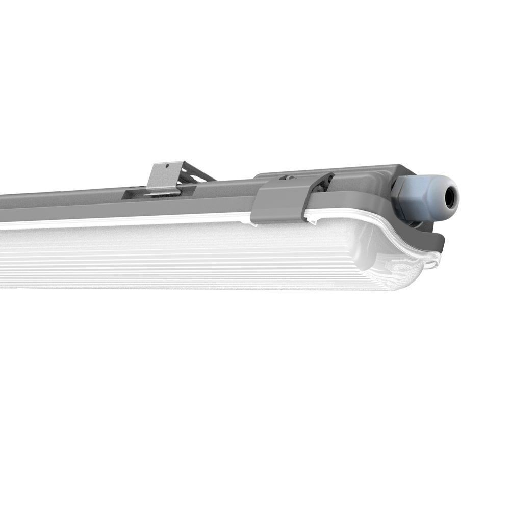 V-Tac 60 cm vanntett armatur med rør - Inkl. 1 stk. 10W LED rør, IP65, 230V - Dimbar : Ikke dimbar, Kulør : Nøytral