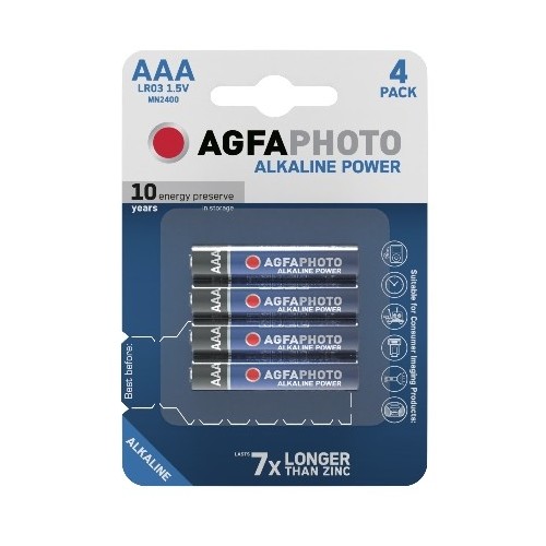 AAA 4-pak AgfaPhoto batteri - Alkaline, 1,5V