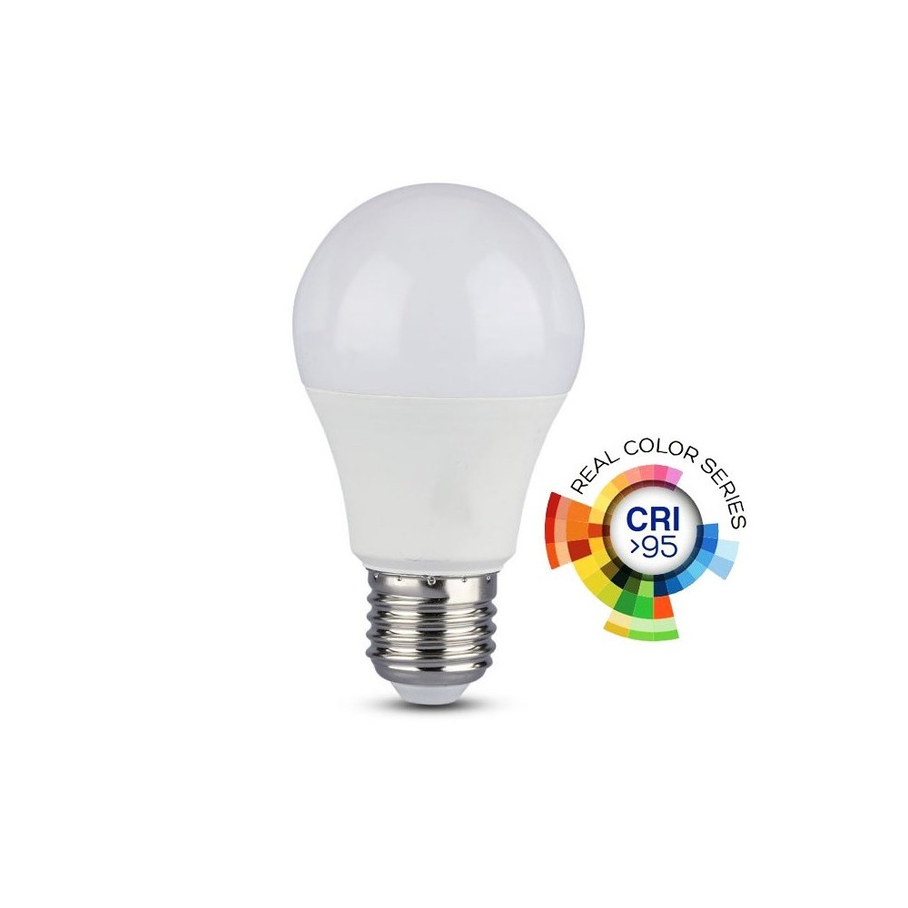 V-Tac 10W LED pære - A60, E27, RA 95 - Dimbar : Ikke dimbar, Kulør : Kald