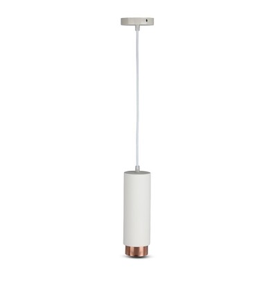 V-Tac moderne pendellampe - Hvit med rose guld, Ø8 cm, GU10