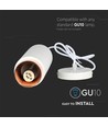 Outlet: V-Tac moderne pendellampe - Hvit med rosegull, Ø8 cm, GU10