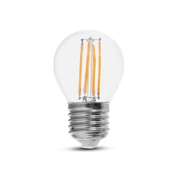 E27 vanlig LED V-Tac 6W LED kronepære - G45, Karbon filamenter, E27