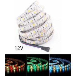 RGB+W LED strip 12V 12W/m RGB+WW LED strip - 5m, IP65, 60 LED per meter, 12V