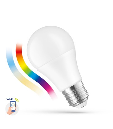 9W Smart Home LED pære - Tuya/Smart Life, verker med Google Home, Alexa og smartphones, A60, E27