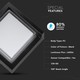 V-Tac 7W LED svart vegglampe - Firkantet, IP65 utendørs, 230V, inkl. lyskilde