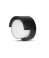 12W LED vegglampe - IP65 utendørs, Rund, sort, inkl. lyskilde