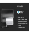 12W LED vegglampe - IP65 utendørs, Rund, sort, inkl. lyskilde