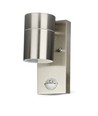 GU10 Vegglampe m. sensor - IP44 utendørs, rustfri, uten lyskilde