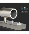 GU10 Vegglampe m. sensor - IP44 utendørs, rustfri, uten lyskilde