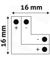 L-skjøt til enkelt farget LED strips - Til 3528 strips (8mm bred), 12V / 24V