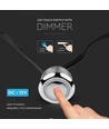 V-Tac LED touch bryter og dimmer - Svart, 12V (60W), 1,5 meter, DC plugg