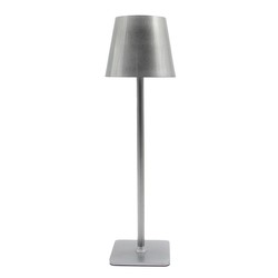 Bordlampe Oppladbar LED bordlampe Innendørs/utendørs - Sølv, berøringsdimbar, CCT, IP54 utendørs