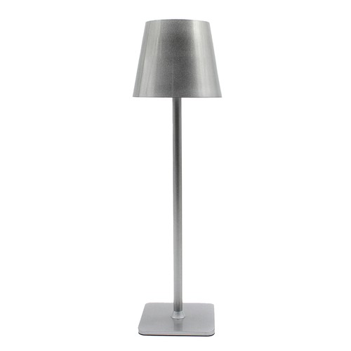 Oppladbar LED bordlampe Innendørs/utendørs - Sølv, berøringsdimbar, CCT, IP54 utendørs