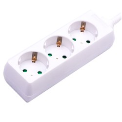 Elprodukter V-Tac strømstripe - 3 x strøm, hvit, 3 meter kabel