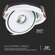 V-Tac 20W downlight, CCT - 3 lysfarger, Hull: Ø15 cm, Mål: Ø16,5 cm, 3i1, RA90, hvit kant, 230V