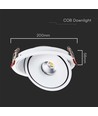 V-Tac 30W downlight, CCT - 3 lysfarger, Hull: Ø18 cm, Mål: Ø20 cm, 3i1, RA90, hvit kant, 230V