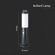 V-Tac svart hage lampe - 45 cm, IP44 utendørs, PIR sensor, E27 fatning, uten lyskilde