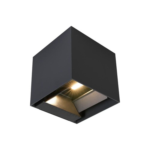 3W Solcelle vegglampe LED - IP65, sort, sensor