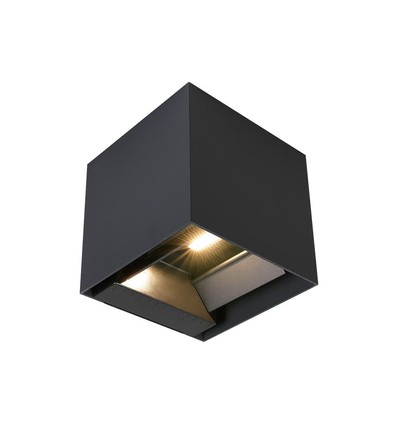 3W Solcelle vegglampe LED - IP65, sort, sensor