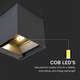 V-Tac 3W Solar vegglampe LED - Svart, sensor, IP65