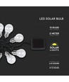V-Tac Solcelle lyskjede med 10 stk. 1W pærer - 2 meter, IP44, inkl. lyskilde