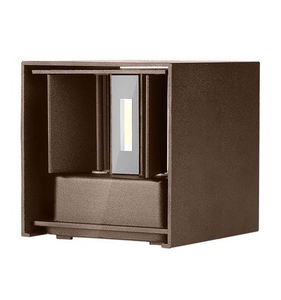 11W LED vegglampe - IP65 utendørs, firkantet, justerbar spredning, inkl. lyskilde, corten