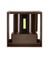 11W LED vegglampe - IP65 utendørs, firkantet, justerbar spredning, inkl. lyskilde, corten