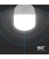 V-Tac 40W LED pære - T120, E27 med E40 ringadapter