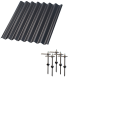 Solcelleanlegg eternitt og stålprofil Monteringsutstyr, ekstra rekke - Til svart skinne, eternitt- eller stål-profiltak, for 35mm panel