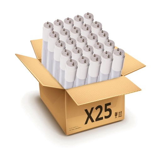 25x 60cm / 9W premium LED-rør - Glass