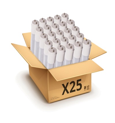 25x 60cm / 9W premium LED-rør - Glass