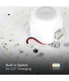 V-Tac 12W LED sensorlampe, CCT - Samsung LED chip, PIR sensor, IP20 innendørs, 230V, inkl. lyskilde