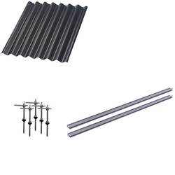 Solcelleanlegg eternitt og stålprofil Startsett monteringsutstyr, til 2 paneler - Alu skinne, eternitt- eller stål-profiltak, for 35mm panel