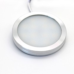 Downlights LEDlife Sono60 møbelspot - Påbygging, Skapbelysning, Mål: Ø6 cm, børstet stål, 12V DC