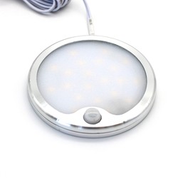 Downlights LEDlife Sono60s møbelspot - Påbygging, Sensor, Mål: Ø6 cm, børstet stål, 12V DC