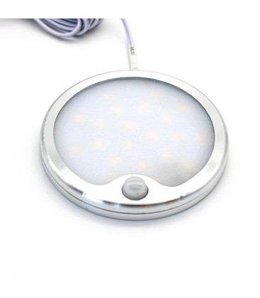 LEDlife Sono60s møbelspot - Påbygging, Sensor, Mål: Ø6 cm, børstet stål, 12V DC