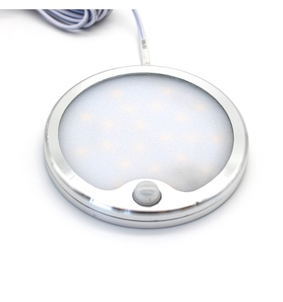 Sono60s møbelspot Ø6cm - 12V DC, Mål: Ø6 cm, påbygning, sensor, børstet stål