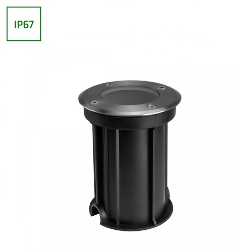 Lukka Connect GU10 250V IP67 Ø108x140 grå rundt, innfellingsspot, gjennomkoblet, uten lyskilde