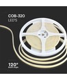 V-Tac 10W/m COB-LED strip - 5m, IP67, 320 LED per meter, 24V, COB LED