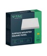 V-Tac 6W LED taklampe - 12,08 x 12,08cm, Høyde: 3,07cm, hvit kant, inkl. lyskilde