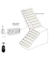 11W per trinn Trappe LED COB-stripesett - 24V DC, IP20, Opptil 16 trinn