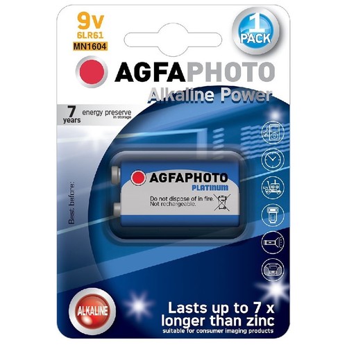 B1 1 stk AgfaPhoto batteri - Alkaline, 9V