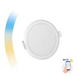 WiFi 6W Smart home LED panel downlight - Tuya/Smart Life, Google Home og app, hull: Ø10,5 cm, Mål: Ø11,2 cm, 230V