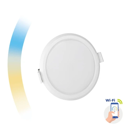6W Smart home LED innfellingspanel - Mål: Ø11,2 cm, Tuya/Smart Life, Google Home og app, hull: Ø10,5 cm